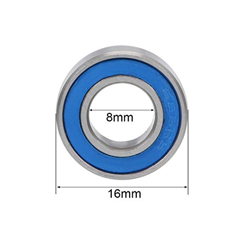 sourcing map Rodamientos de bolas de ranura profunda 688-2RS 8 x 16 x 5 mm, doble sellado ABEC-3, paquete de 10