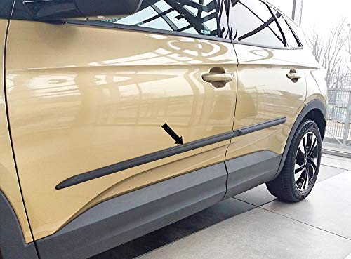 Spangenberg Listones de protección laterales de color negro para Opel Grandland X SUV Combi a partir de año de construcción 06.2017 - F17 (3700017)