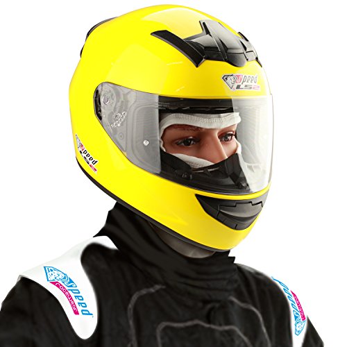 Speed Racewear LS2 Rookie Casco integral amarillo – Edición especial Kart & Moto (XL (61-62 cm)