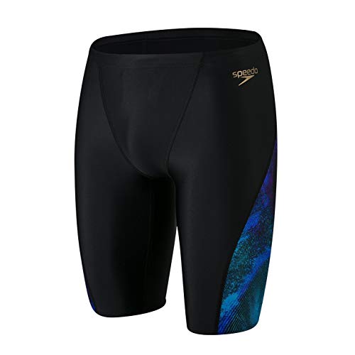 Speedo Allover V-Cut Jammer Am Bañador, Hombre, Black/Violet/Pool, 28