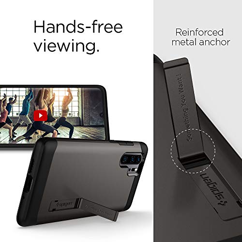 Spigen, Funda Compatible con Huawei P30 Pro 2019 [Slim Armor] con Kick Stand y Protección híbrida contra caídas para Huawei P30 Pro 2019 [Gunmetal]