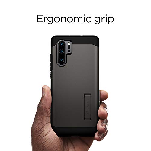 Spigen, Funda Compatible con Huawei P30 Pro 2019 [Slim Armor] con Kick Stand y Protección híbrida contra caídas para Huawei P30 Pro 2019 [Gunmetal]