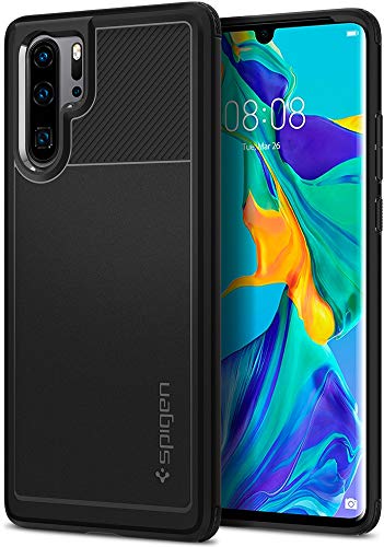 Spigen, Funda para Huawei P30 Pro 2019 [Rugged Armor] Absorción de Choque Resistente y diseño de Fibra de Carbono [Compatible con Carga Inalámbrica] - [Negro Mate] L37CS25725