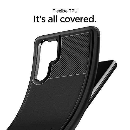 Spigen, Funda para Huawei P30 Pro 2019 [Rugged Armor] Absorción de Choque Resistente y diseño de Fibra de Carbono [Compatible con Carga Inalámbrica] - [Negro Mate] L37CS25725