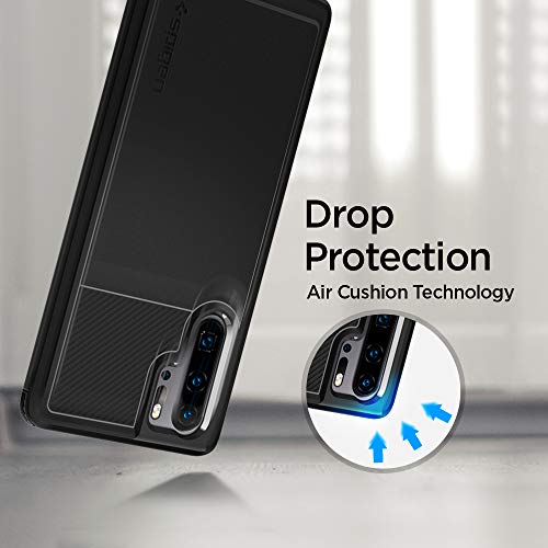 Spigen, Funda para Huawei P30 Pro 2019 [Rugged Armor] Absorción de Choque Resistente y diseño de Fibra de Carbono [Compatible con Carga Inalámbrica] - [Negro Mate] L37CS25725