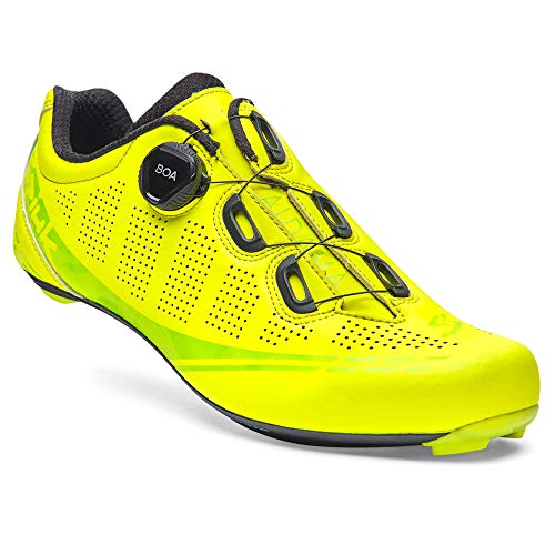 Spiuk Sportline Road C Zapatilla Carretera ALDAMA Carbono, Adultos Unisex, Amarillo Fluor Mate, T. 38