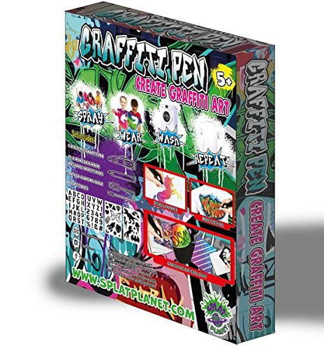 Splat Planet Graffiti - Aerógrafo eléctrico inalámbrico, aerógrafo acuarela, juego de rotuladores aerógrafo de 12 colores, acuarela lavable, pinturas artísticas y artesanía, regalo para los niños