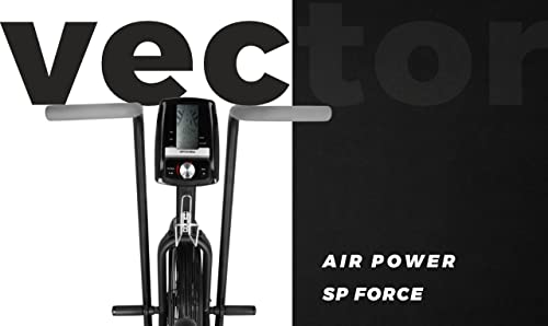 Spokey Bicicleta estática VECTOR Air Bike, resistencia al aire, ajuste de sillín vertical y horizontal, entrenamiento en casa eficaz
