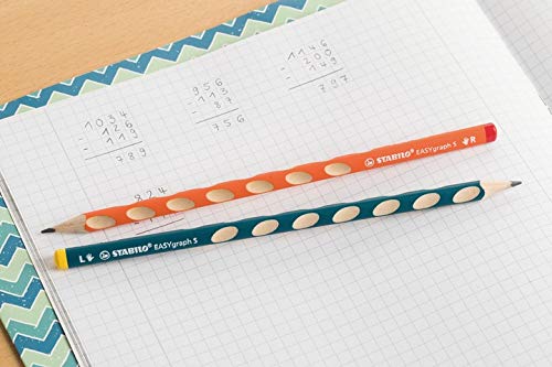 Stabilo Easy graph S - Lápiz de 3 cantos para diestros, color petróleo pack de 12