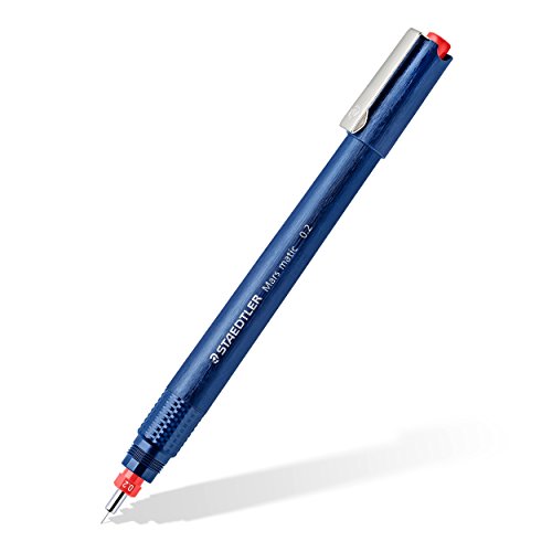 STAEDTLER Mars Matic 700 02 - Pluma técnica con puntera tubular de acero cromado duro 0,2 mm, azul