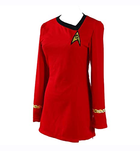 Star Trek - Vestido de uniforme TOS para mujer, color rojo, talla L