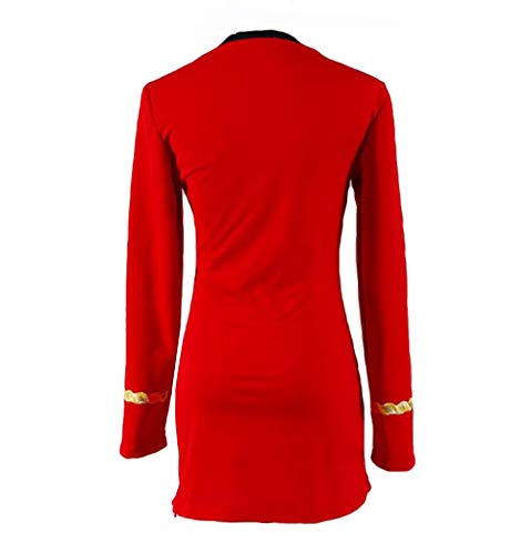 Star Trek - Vestido de uniforme TOS para mujer, color rojo, talla L