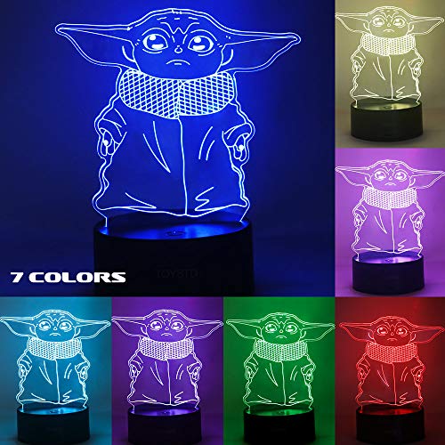 Star Wars 3D Luz de noche, Lámpara de ilusión Cuatro tipos y 16 colores Lámpara de decoración Cambio - Regalo perfectos para niño
