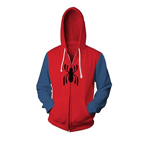Strange clothing store Q con Capucha, Spider-Man Héroes de devolución de Deportes Sudadera, suéter 3D Digital Print Cardigan suéter con Capucha, Hombres y Mujeres (Size : XXXXL)