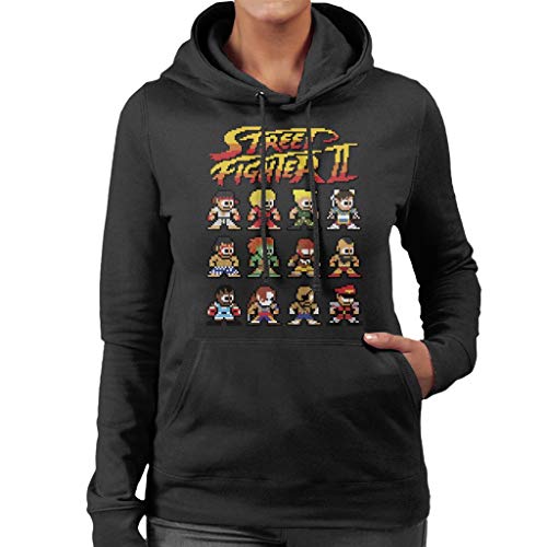 Street Fighter II Pixel Characters Women's Hooded Sweatshirt