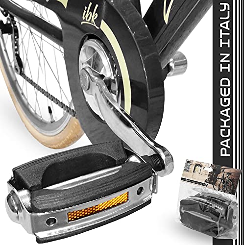 S.T.S. Par de pedales clásicos antideslizantes universales para bicicleta vintage con reflectores