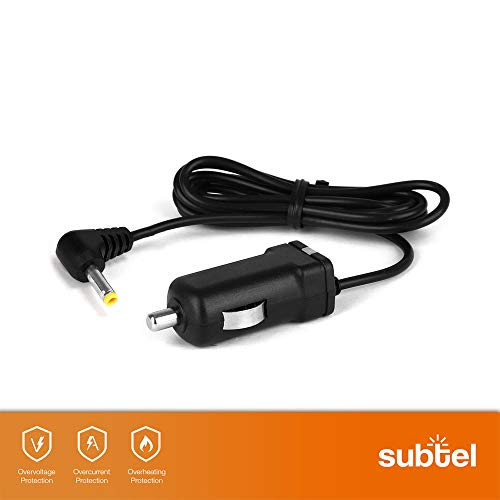 subtel® Cargador de Coche 1.4m 1000mA Compatible con navegador Tomtom GO 910 710 700 300 Rider v1 Regional Rider 2nd Edition One Europe, 5V Cable de Carga 4.0mm x 1.7mm 12V / 24V