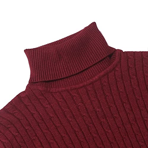 Suéter de Hombres Pullover Invierno Manguito de manga larga Sweat Sweat Sweat Suéter Slim Suéter suéter (Color : Black, Size : XL)