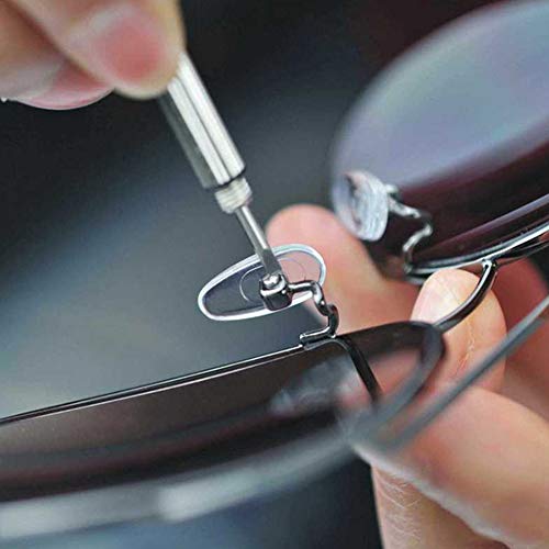 SUKUDON Kit de reparación de gafas destornillador de acero y almohadillas de nariz 1100 piezas tornillos para iPhone reloj joyería Sunglass PC DIY proyectos reparación