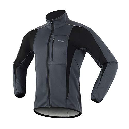 SUKUTU Chaqueta de Ciclismo para Hombre, Impermeable, a Prueba de Viento, Jersey de Bicicleta, Abrigo térmico cálido MTB, Rompevientos