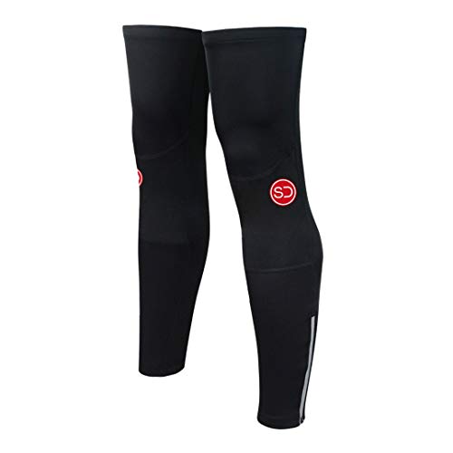 SUNDRIED Ciclo de la Pierna Calentadores Mangas térmico para Ciclismo Rutas para el Invierno de Bicicletas Montar en Bicicleta Apparel (Negro, S)