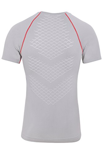 SUNDRIED Ultra Fresco de la Camiseta del Mens atlético Deportes Top para Correr Ciclismo Crossfit Entrenamiento de la Gimnasia Made in Italy (Small, Grey)