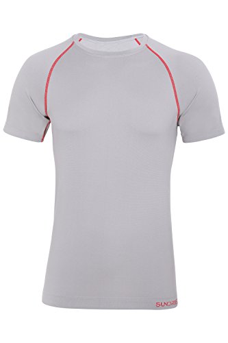 SUNDRIED Ultra Fresco de la Camiseta del Mens atlético Deportes Top para Correr Ciclismo Crossfit Entrenamiento de la Gimnasia Made in Italy (Small, Grey)
