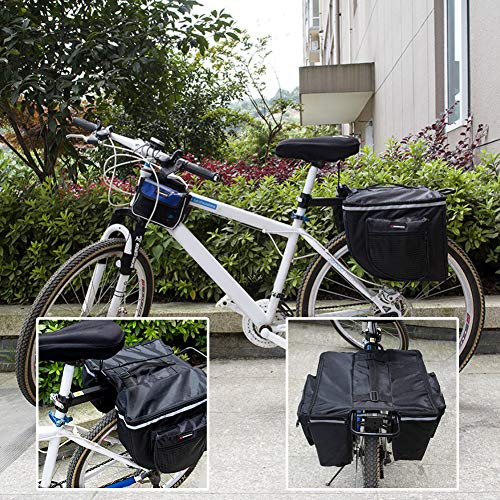 Sunshine smile Bolsas Bicicletas traseras,Bolsa Doble Bicicleta,alforjas Bicicleta Impermeable,Pannier Bag,alforjas Bicicleta montaña (Negro)