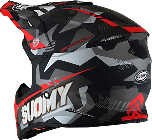 Suomy X-Wing Camouflager - Casco de motocross, color rojo mate