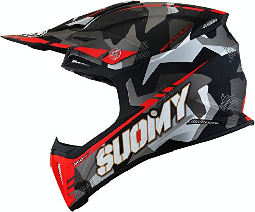 Suomy X-Wing Camouflager - Casco de motocross, color rojo mate