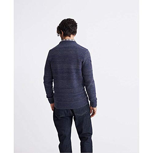 Superdry Keystone Crew suéter, Azul (Black Mountain Blue Twist R7r), S para Hombre