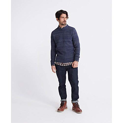 Superdry Keystone Crew suéter, Azul (Black Mountain Blue Twist R7r), S para Hombre