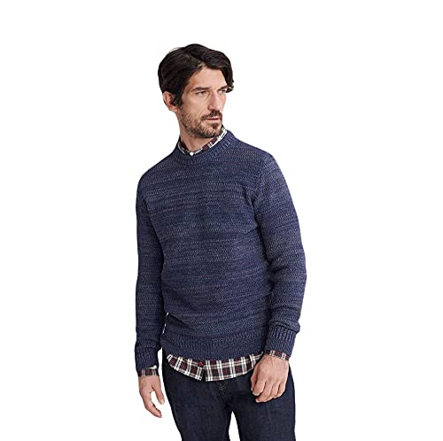 Superdry Keystone Crew suéter, Azul (Black Mountain Blue Twist R7r), S para Hombre