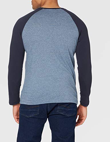 Superdry LS Top Camisa, Azure Tois Mega Grit, M para Hombre