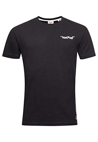 Superdry M1010859a Camiseta Sushi Rollers, Negro Lavado, L para Hombre