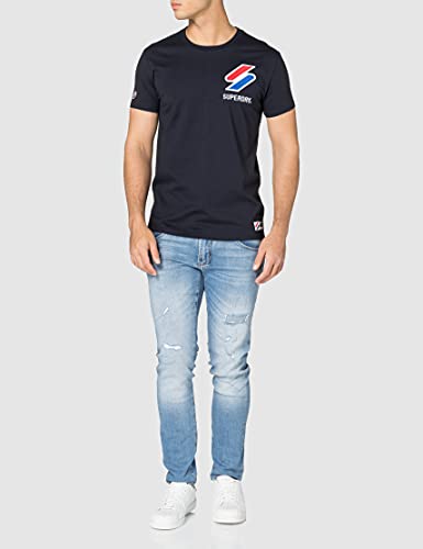 Superdry M1011031A Camiseta, Azul Oscuro, M para Hombre