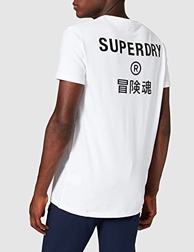Superdry M1011139a Camiseta con Logo de Corporate, Óptica, M para Hombre