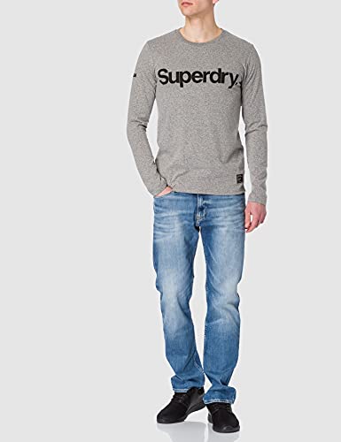 Superdry M6010385A Camisa, Gris Grit, XL para Hombre