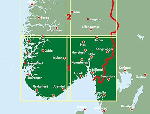 Sur de Noruega, Oslo, Bergen, Stavanger mapa de carreteras. Escala 1:250.000. Freytag & Berndt.: Toeristische wegenkaart 1:250 000: AK 0655 (Auto karte)