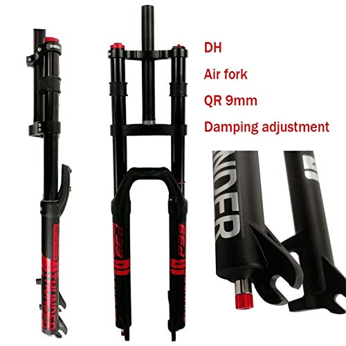 Suspensión MTB 27.5" 29 Pulgadas Suspensión Cuesta Abajo Horquilla Bicicleta Amortiguador Aire QR 9mm Negro Bicicleta Montaña Freno Disco Recorrido 160mm 1-1/8" 2350g ( Color : Red , Size : 29inch )