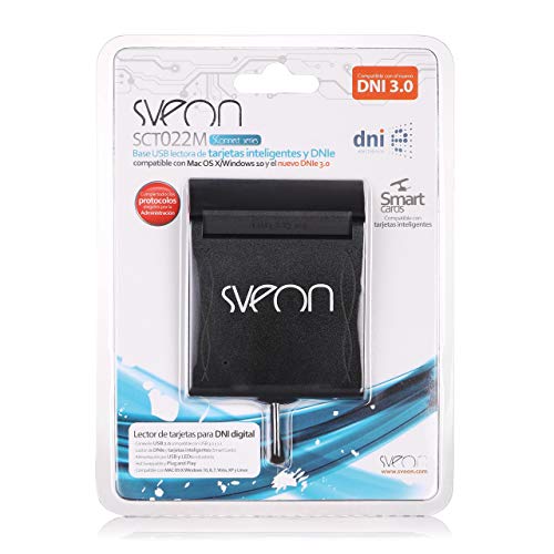 Sveon SCT022M - Base Lector de DNIe y Tarjetas Inteligentes con conexión USB