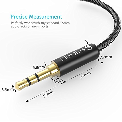 Syncwire Cable Jack 3.5 Macho Macho, Cable de Audio 3.5mm de Nylon Trenzado - 1M Cable Aux Cable Auxiliar Coche Estéreo para Auriculares, iPod, iPhone, iPad, Audio de Coche, Phones, MP3