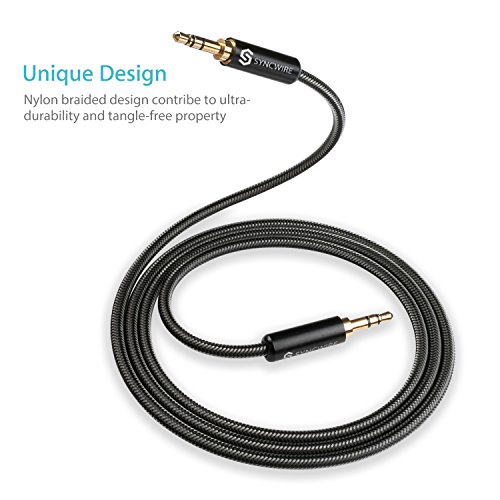 Syncwire Cable Jack 3.5 Macho Macho, Cable de Audio 3.5mm de Nylon Trenzado - 1M Cable Aux Cable Auxiliar Coche Estéreo para Auriculares, iPod, iPhone, iPad, Audio de Coche, Phones, MP3