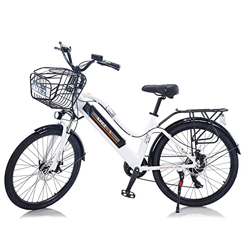 TAOCI Bicicletas eléctricas para Mujeres Adultas, Todo Terreno 26 Pulgadas 36 V E-Bike Bicicletas extraíble batería de Iones de Litio Ebike para el Trabajo al Aire Libre Ciclismo Viajes