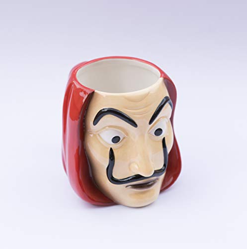 Taza 3D La casa de papel cerámica - Taza la casa de papel La Máscara - Vaso la casa de papel / Taza de desayuno - Merchandising la casa de papel - Licencia oficial