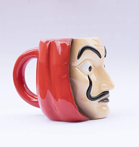 Taza 3D La casa de papel cerámica - Taza la casa de papel La Máscara - Vaso la casa de papel / Taza de desayuno - Merchandising la casa de papel - Licencia oficial