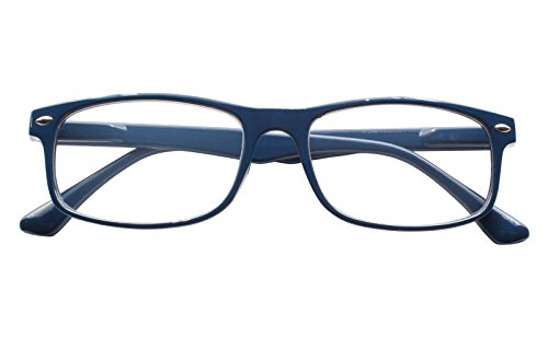 TBOC Gafas de Lectura Presbicia Vista Cansada - (Pack 2 Unidades) Graduadas +2.50 Dioptrías Montura de Pasta Azul Diseño Moda Hombre Mujer Unisex Lentes de Aumento para Leer Ver de Cerca