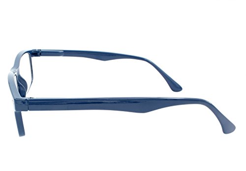 TBOC Gafas de Lectura Presbicia Vista Cansada - (Pack 2 Unidades) Graduadas +2.50 Dioptrías Montura de Pasta Azul Diseño Moda Hombre Mujer Unisex Lentes de Aumento para Leer Ver de Cerca