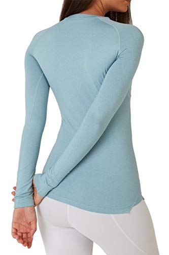 TCA Mujer SuperThermal Camiseta Termica Deportiva - Manga Larga - Tourmaline (Azul), M