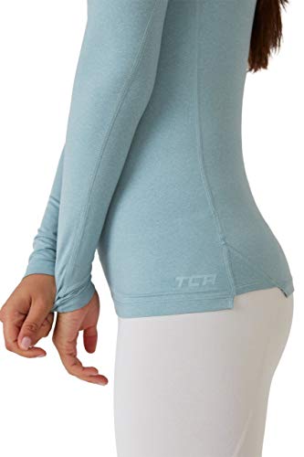 TCA Mujer SuperThermal Camiseta Termica Deportiva - Manga Larga - Tourmaline (Azul), S